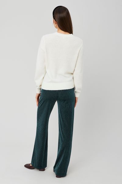 Pantalon wide leg en maille velours