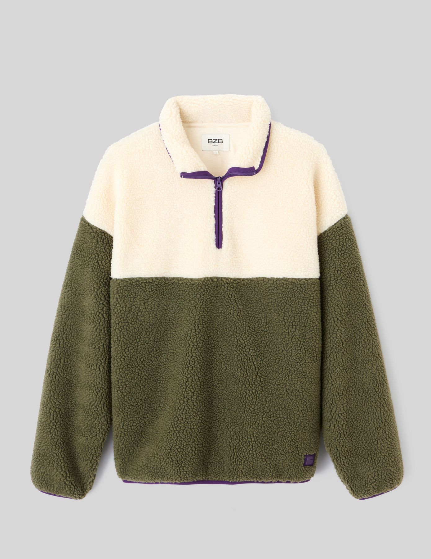 Sweat en sherpa colorblock