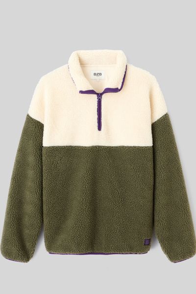 Sweat en sherpa colorblock