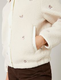 Blouson sherpa brodé