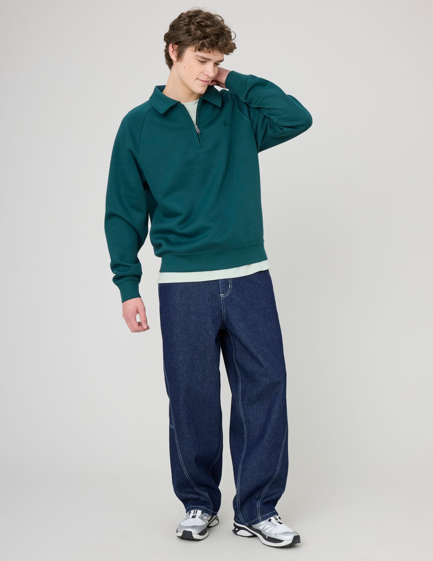 Sweat col polo zippé