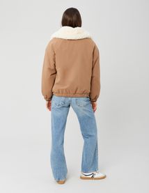 Blouson col matière duveteuse
