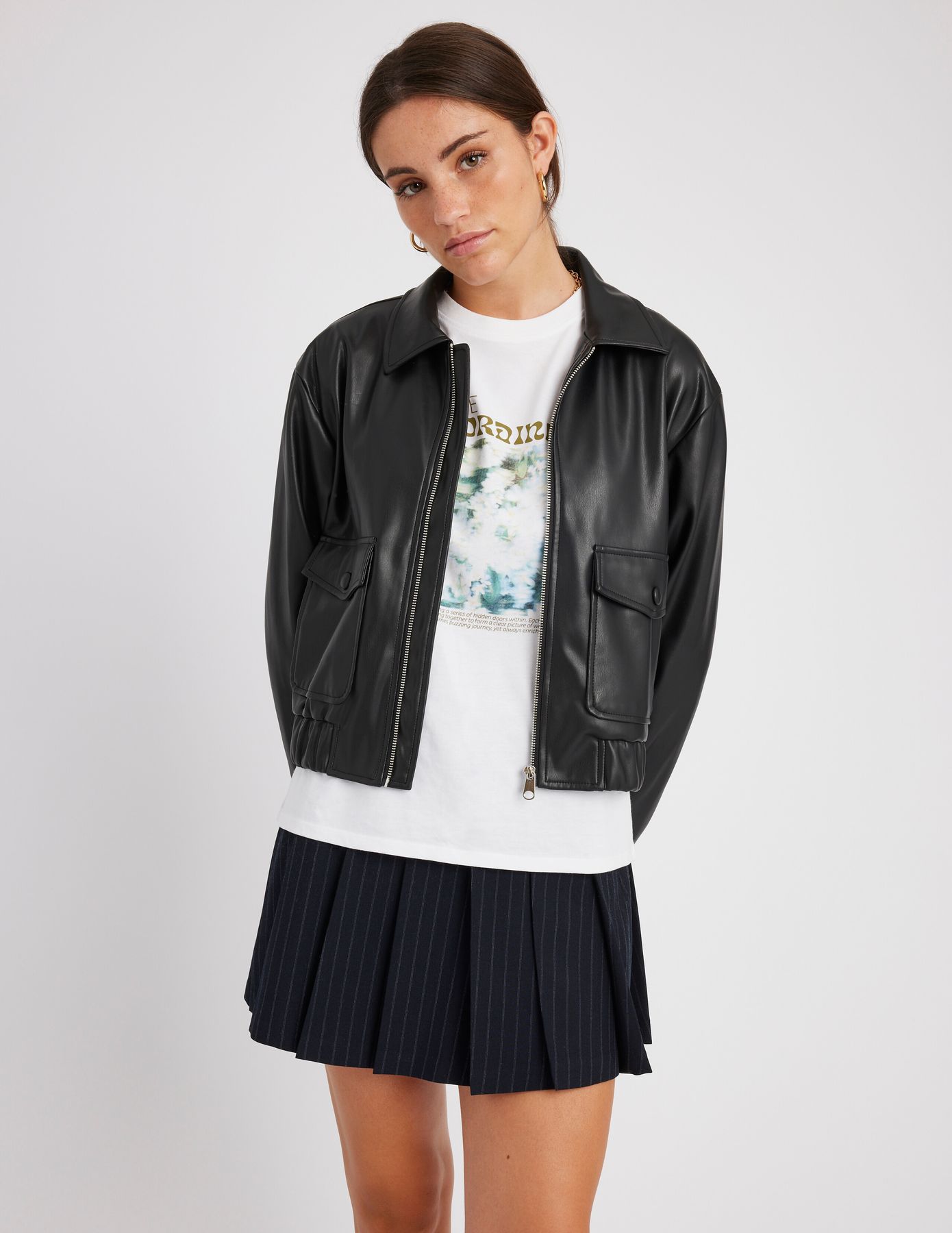 Blouson bombardier en tissu enduit