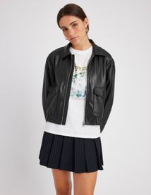 Blouson bombardier en tissu enduit