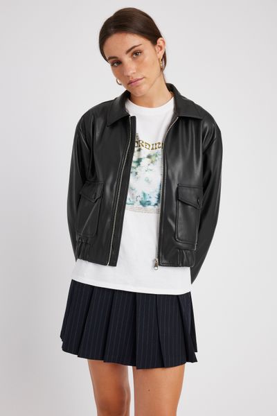 Blouson bombardier en tissu enduit