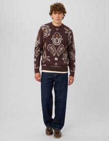Pull jacquard fleurs