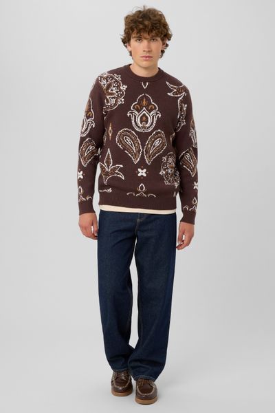 Pull jacquard fleurs