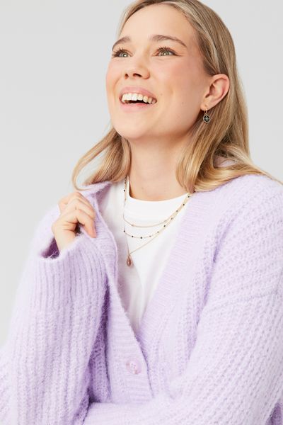 Gilet boutonné maille perlée