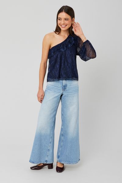 Blouse asymétrique pailletée