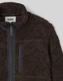 Blouson zippé sherpa imprimé