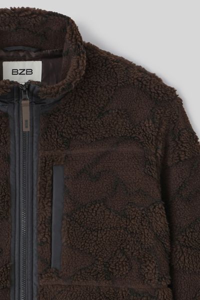 Blouson zippé sherpa imprimé