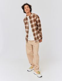 Chemise droite à carreaux