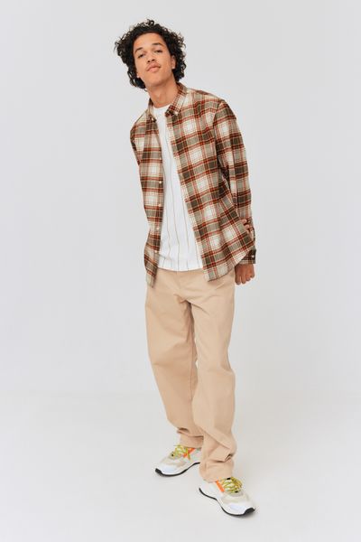 Chemise droite à carreaux