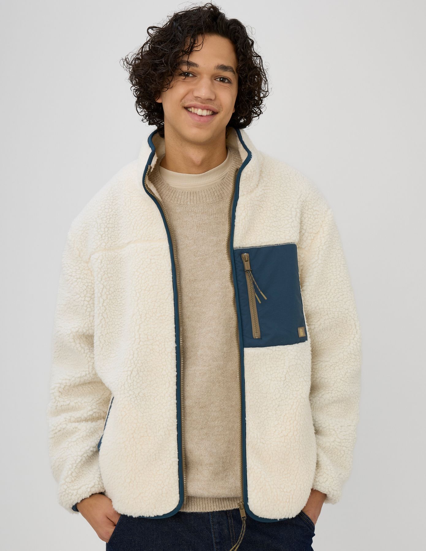 Veste sherpa zippée