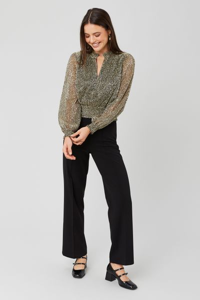 Blouse plissée pailletée