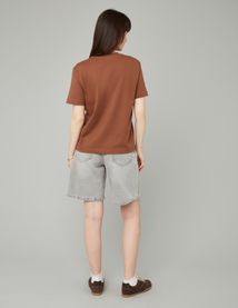 T-shirt broderie poitrine léopard