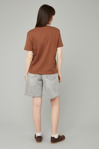 T-shirt broderie poitrine léopard