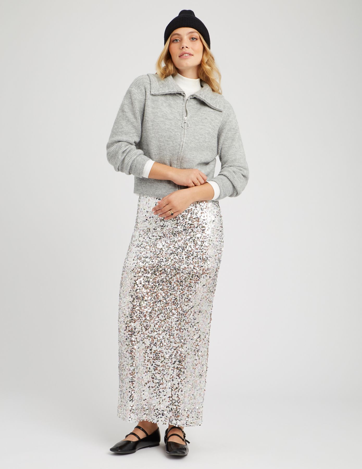 Jupe longue à sequins