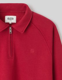 Sweat col polo zippé