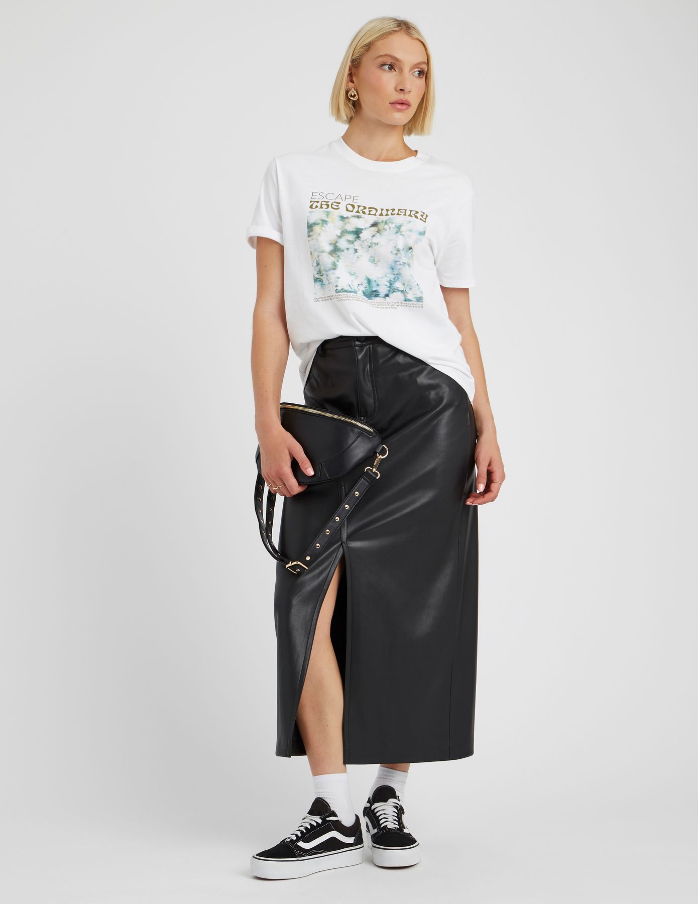 Jupe longue tissu enduit