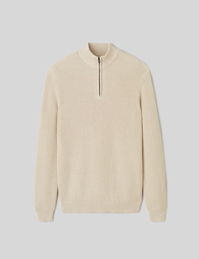 Pull avec col montant zippé