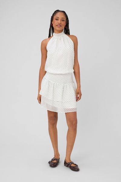 Robe courte imprim&eacute;e pois