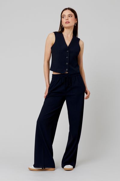 Pantalon rayé polyester recyclé