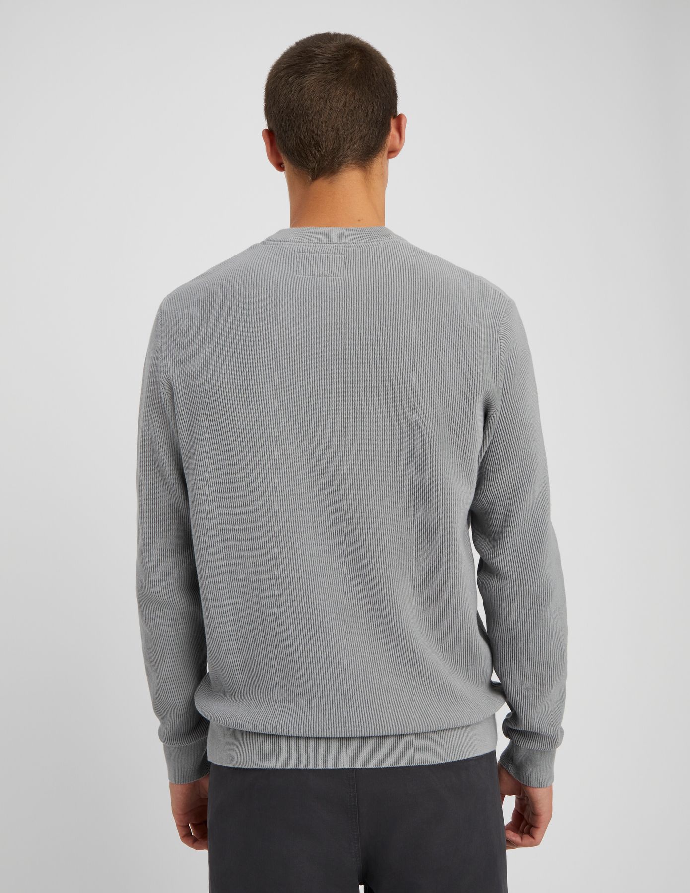 Pull col rond maille c&ocirc;tel&eacute;e