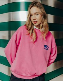 Sweat col rond imprim&eacute; &agrave; l'avant