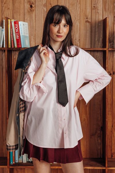 Chemise en popeline rayée