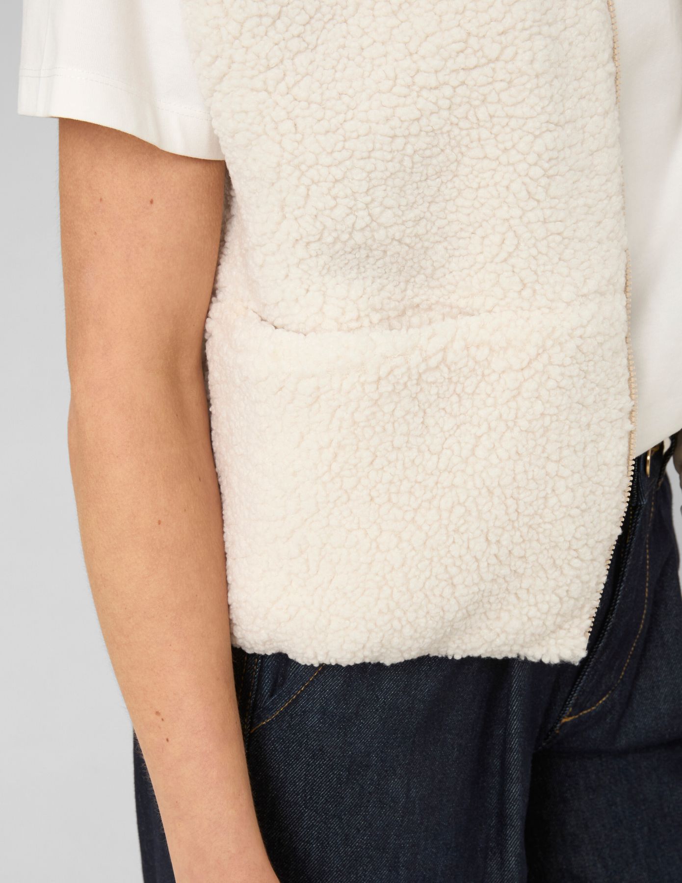 Gilet r&eacute;versible sans manches sherpa