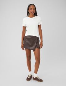 Jupe short effet enduit