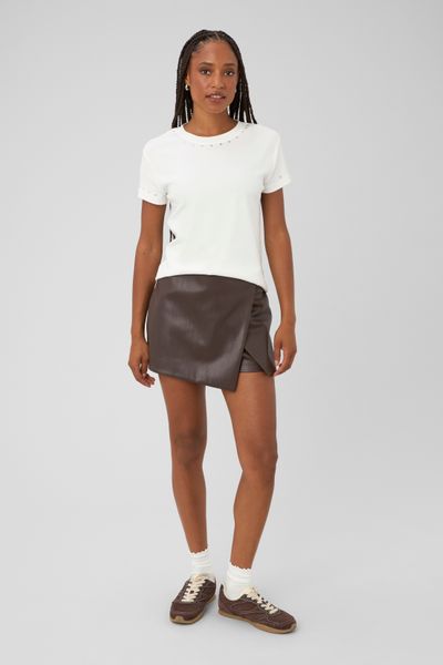 Jupe short effet enduit