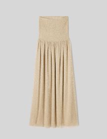 Robe longue bustier brillante