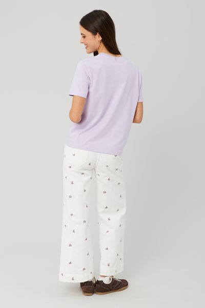 Pantalon en velours brodé