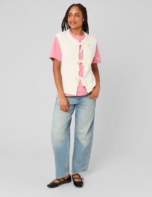 Gilet sans manches &agrave; n&oelig;uds