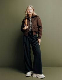 Pantalon tailleur à pinces polyester recyclé