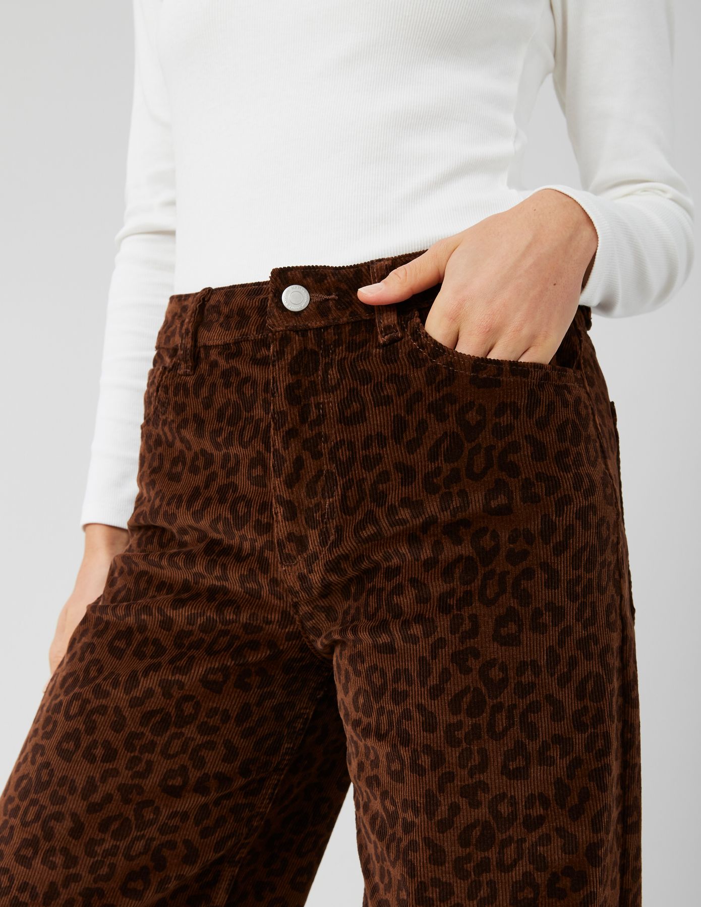 Pantalon velours léopard