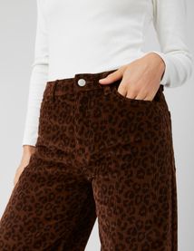Pantalon velours léopard