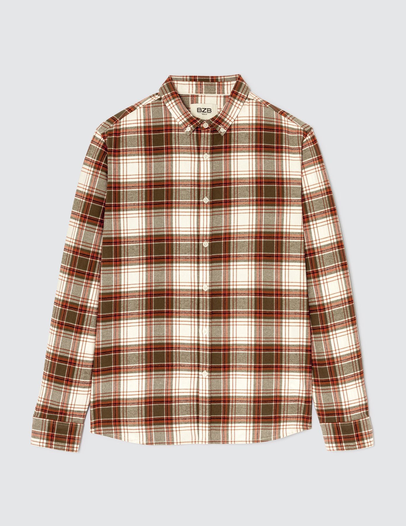Chemise droite à carreaux