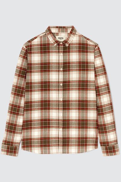 Chemise droite à carreaux