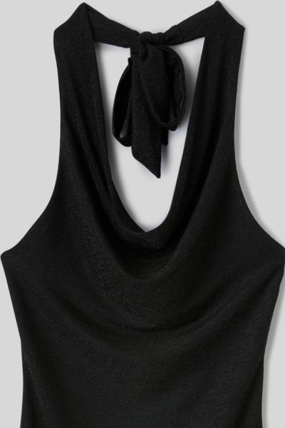 Robe longue en maille brillante