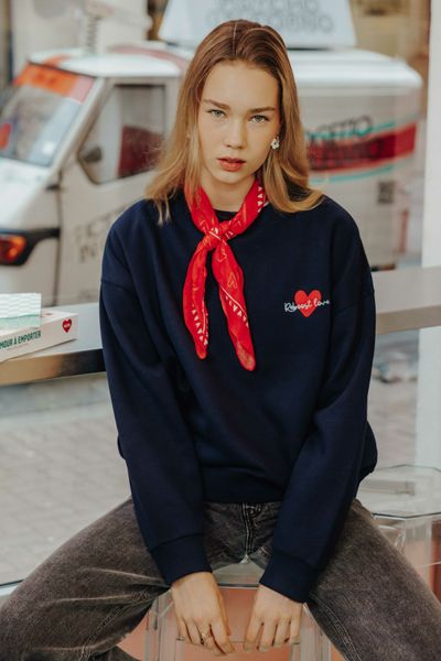 Sweat col rond brod&eacute;