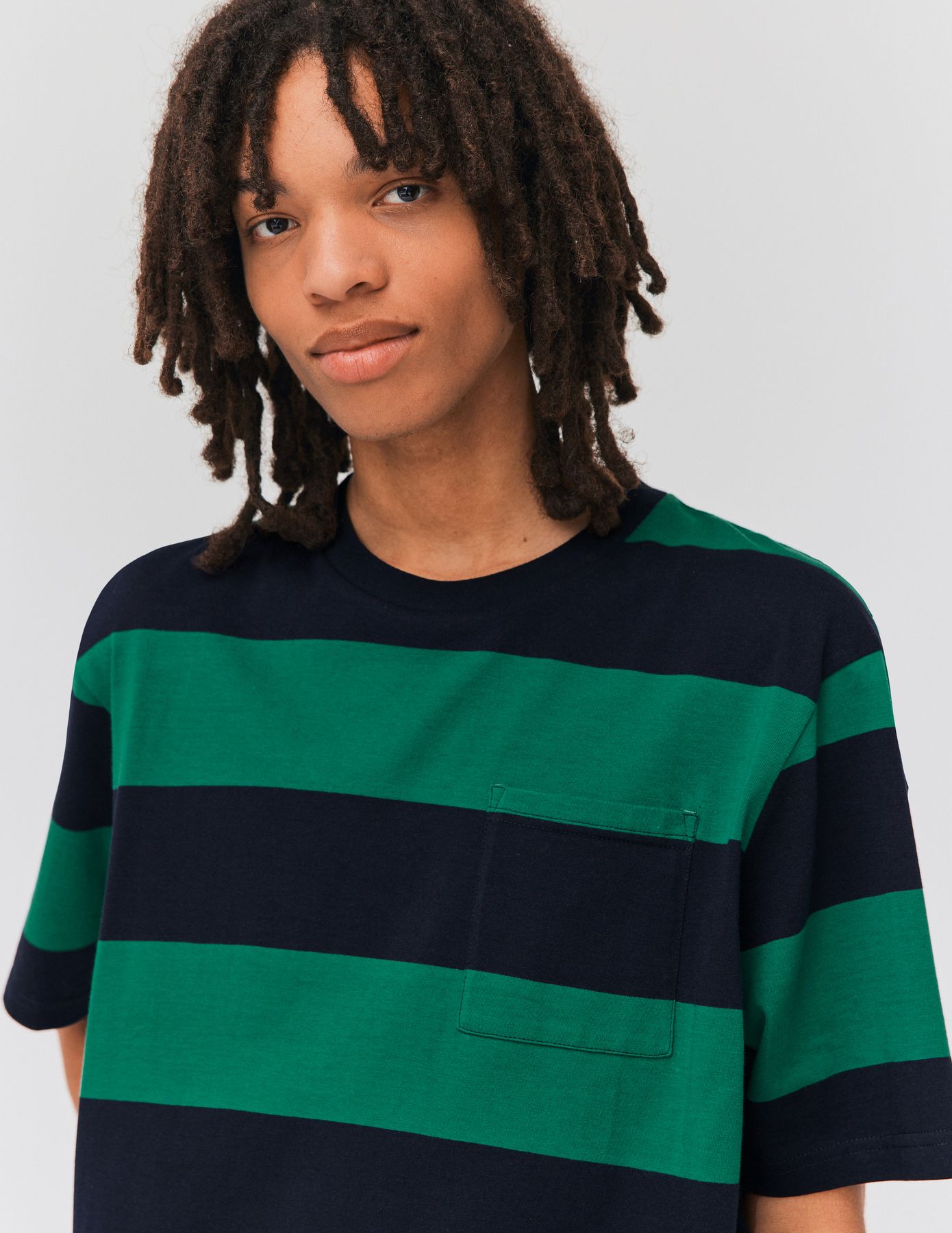 T-shirt maxi rayures avec poche