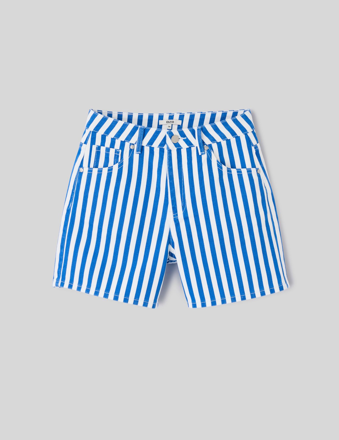 Short denim ray&eacute;