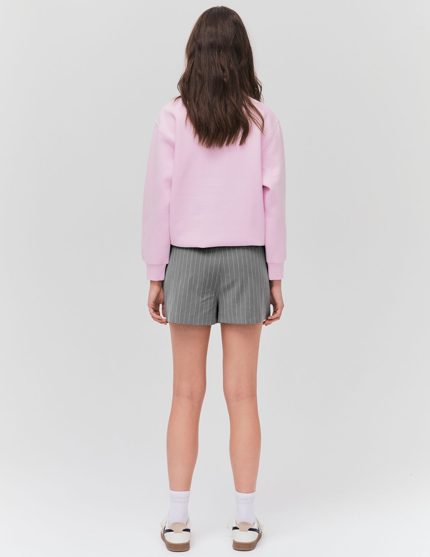 Jupe short portefeuille rayée