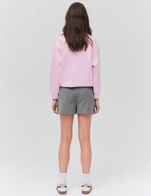 Jupe short portefeuille rayée