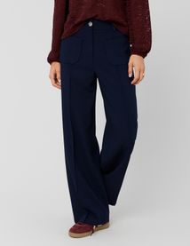 Pantalon tailleur poches plaquées
