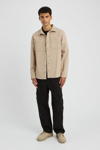 Surchemise unie gaufr&eacute;e