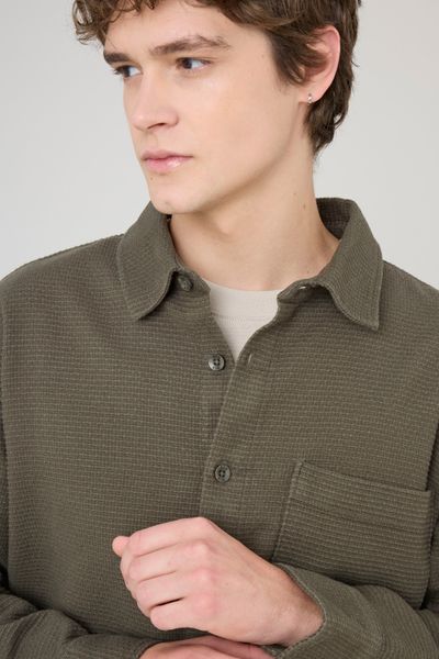 Surchemise textur&eacute;e unie